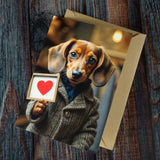 Cute Dachshund Dog Greeting Card