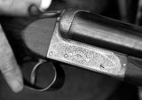 Close-up black and white photo of an ornate shotgun decorates these 10 Shooting Notecards with envelopes by Charles Sainsbury-Plaice from Countryside Greetings—perfect for country sports enthusiasts.
