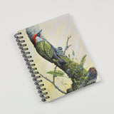 The Bird themed A6 lined notebook, Woodpecker by Dick Twinney from Countryside Greetings, features a green woodpecker perched on a mossy branch with ferns—ideal for nature and bird lovers.