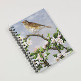 Bird themed A6 lined notebook. Thrush by Dick Twinney