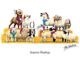 Horse, Hound and Farm Animal Christmas Cards Multipack by Alex Underdown