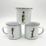 1 x enamel fly fishing mug by Bryn Parry