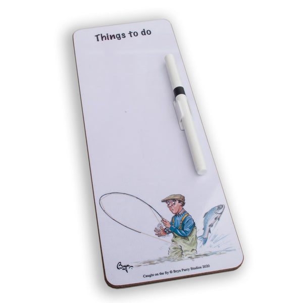 Slim magnetic memo dry wipe things to do board. Caught on the fly by Bryn Parry