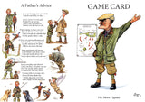 Countryside Greetings’ Shoot Game Cards: The Shoot Captain by Bryn Parry features humorous illustrations of a father advising his son on hunting, with game birds, dogs, and the stern Shoot Captain—printed on sustainable card stock.