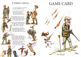 Countryside Greetings’ Shoot Game Cards. The Magnet by Bryn Parry features illustrations of a father passing on fishing and hunting advice to his son, with helpful tips in text and sustainable card stock designs of ‘The Magnet’ displaying his catch.