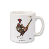 The CountrysideGreetings Pheasant Shooting Mug, The Veteran by Bryn Parry, features a pheasant with medals and beers—a great gift for shooting enthusiasts.
