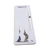 The Slim Magnetic Memo Dry Wipe Things To Do Board Teamwork by Bryn Parry from CountrysideGreetings features a fun fishing cartoon and dog, includes a white marker, and makes a practical, charming British-made gift.