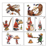 The Country Sports Christmas Card Multipack by Bryn Parry for Countryside Greetings features nine charming panels of animals celebrating Christmas—ideal for festive cards with illustrated pheasants, a badger, fox, and seasonal scenes.