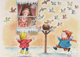Cartoon Reindeer and Bird Christmas Card Pack by David Thelwell