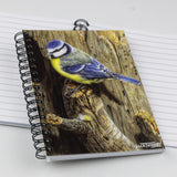 The Bird themed A6 lined notebook, Blue Tit by Dick Twinney from Countryside Greetings, features a blue and yellow bird on the cover—perfect for bird lovers looking for a charming Blue Tit notebook.