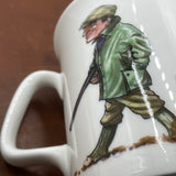 1 x Bone china shooting mug. Catapulting pheasants by Bryn Parry