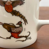 1 x Bone china shooting mug. Catapulting pheasants by Bryn Parry