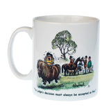 Thelwell Horse Riding and Pony Mug by Countryside Greetings features a child riding and adults with a judge, captioned “The judge’s decision must always be accepted as final.” Perfect gift for horse lovers.