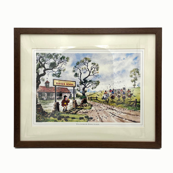 Cartoon horse print. Willowbrook Riding School by Norman Thelwell.