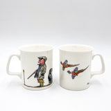 1 x Bone China Shooting Mug. Bombing Pheasants
