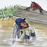Limited edition horse riding cartoon art print.  Very Cross Country by Bryn Parry. Available framed or mounted only