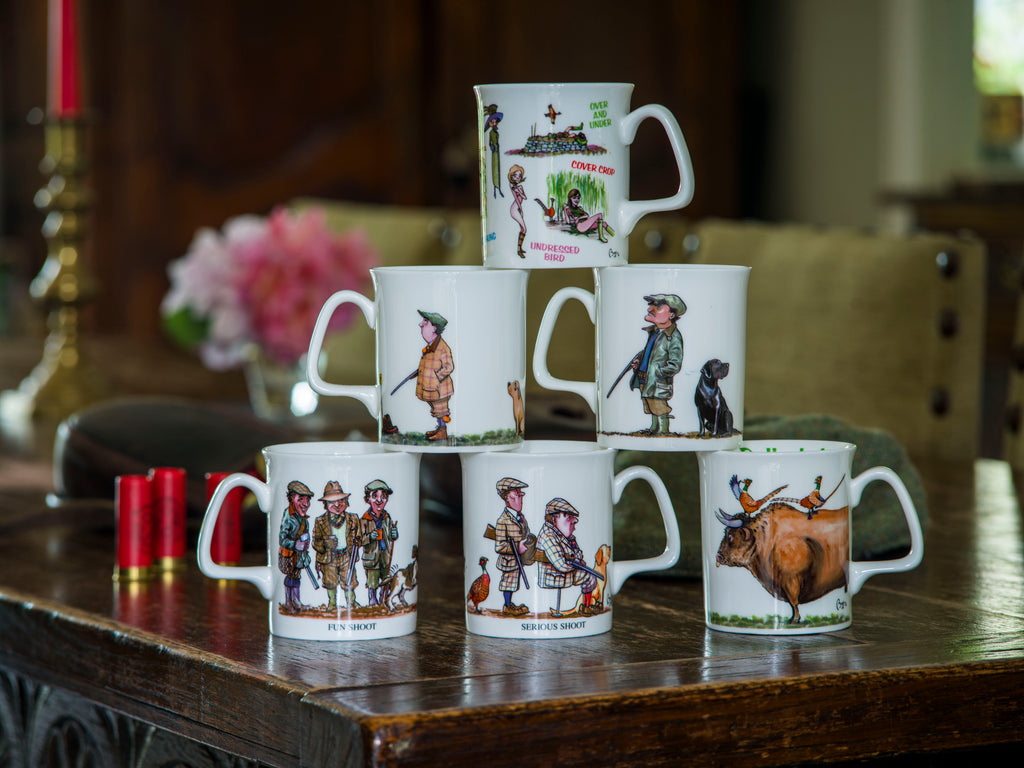 Discover the Bryn Parry Bone China Shooting themed Cartoon Mug Collection