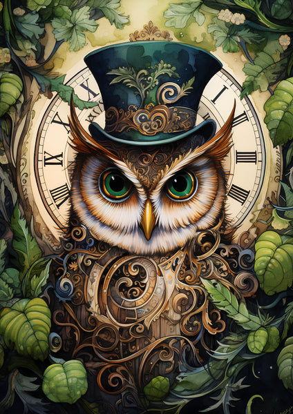 Wise Old Owl Greeting Card by Amanda Skipsey
