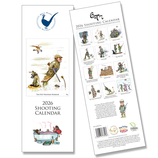 Bryn Parry Shooting Calendar 2026 – Slim Humorous Field Sports Wall Planner for Countryside Fans