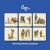 Set of Six Bryn Parry Shooting Cartoons Coasters – Iconic "Sex in the Country" Series