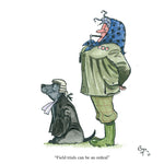 Dog training greeting card. Field trials by Bryn Parry