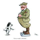 Dog training greeting card. Excess weight is unhealthy by Bryn Parry