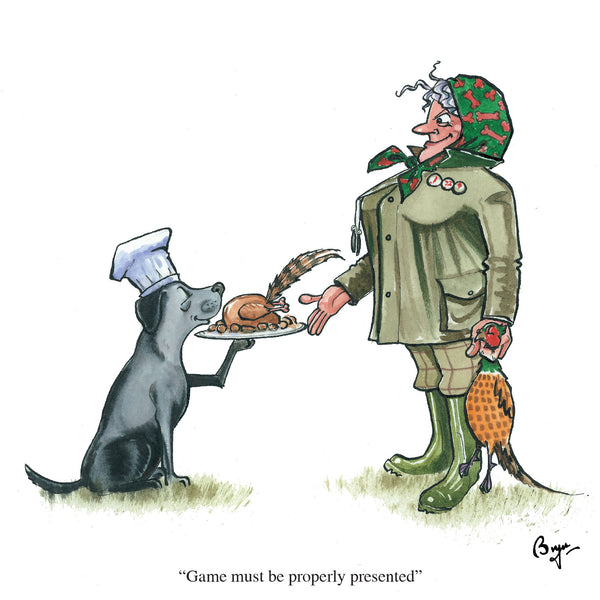 Dog training greeting card. Game must be properly presented by Bryn Parry