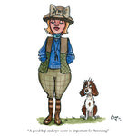 Dog training greeting card. A good hip and eyes score is important for breeding by Bryn Parry