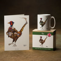 pheasant shooting gift. Mug the Veteran with greeting card