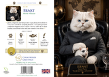 Ernst | Funny Secret Agent Cat Greeting Card | A5 Blank Card
