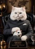 Ernst | Funny Secret Agent Cat Greeting Card | A5 Blank Card