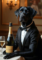 Black Labrador and fizz