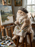 Clawed Monet | Funny Cat Artist Greeting Card | A5 Blank Card