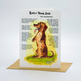 "Know Your Dog" Dachshund Greeting Card by Dick Twinney