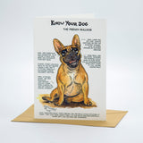 "Know Your Dog" French Bulldog Greeting Card by Dick Twinney