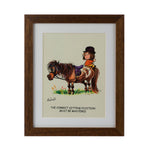 Cartoon pony framed print. Correct Sitting Position by Thelwell