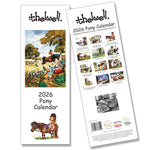 Thelwell Pony Wall Calendar 2026 Slim UK-Made Equestrian Humour Monthly Planner