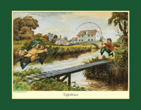 Set of 6 Cartoon Fly Fishing Themed Placemats by Thelwell