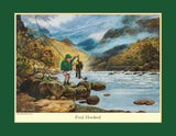 Set of 6 Cartoon Fly Fishing Themed Placemats by Thelwell