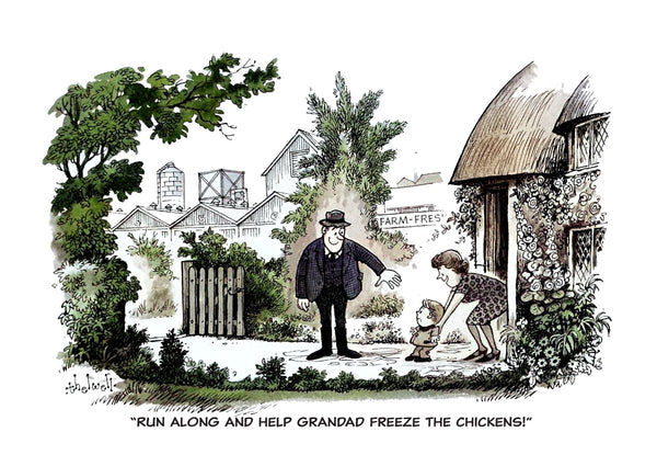 Help Grandad. Vintage humour greeting card by Thelwell