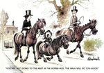 Horse and Pony Cartoon.  Vintage humour greeting card by Thelwell