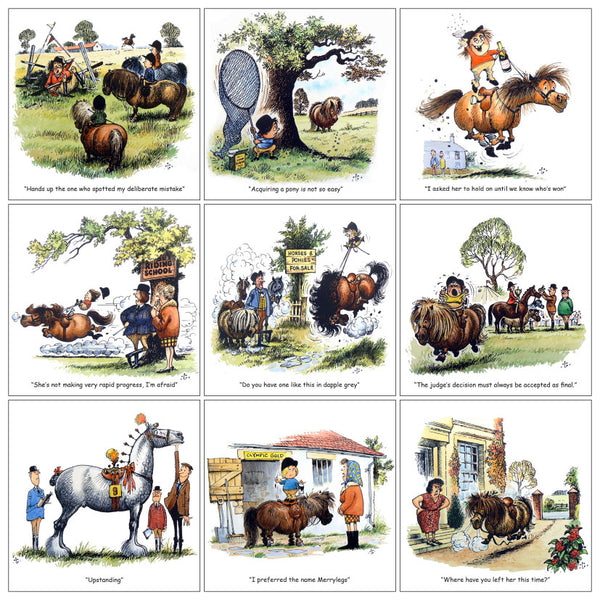 Multipack de cartes de vœux pour chevaux et poneys par Thelwell