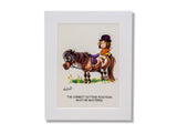 Cartoon pony print. The correct sitting position must be mastered by Norman Thelwell