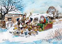 2025 Thelwell Horse and Pony Christmas Card Pack – Set of 8 Classic Humorous Cards with Envelopes