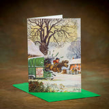 Thelwell Giant A4 Pony Christmas Card with Green Envelope - "Saddle up for a Season of Joy and Peace"