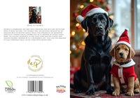 Mary & George – Festive Labrador Dogs Mum & Puppy Christmas Card (A5)