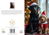 Mary & George – Festive Labrador Dogs Mum & Puppy Christmas Card (A5)