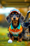 Sevi the Golfing Dachshund | Dog Greeting Card (A5) – Countryside Golf Edition by Countryside Greetings