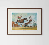 horse racing gift - photo finish sporting print framed by Thelwell