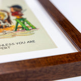 Thelwell Framed Pony Print – Learning How to Mount Your Pony Cartoon | A5 Mounted Pony Art